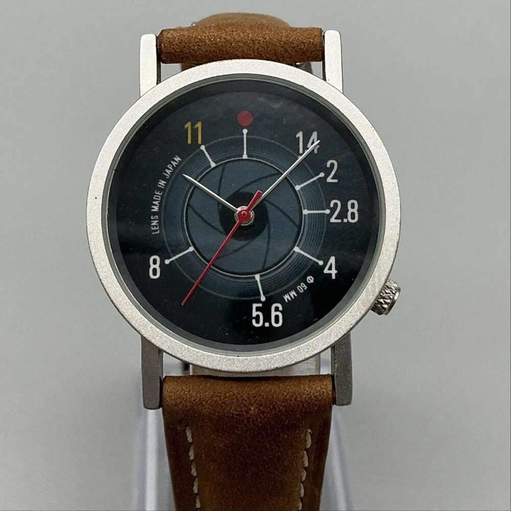 Philosophers Guild Tempus Fugit Unisex Watch 33mm Black Dial Leather New Battery